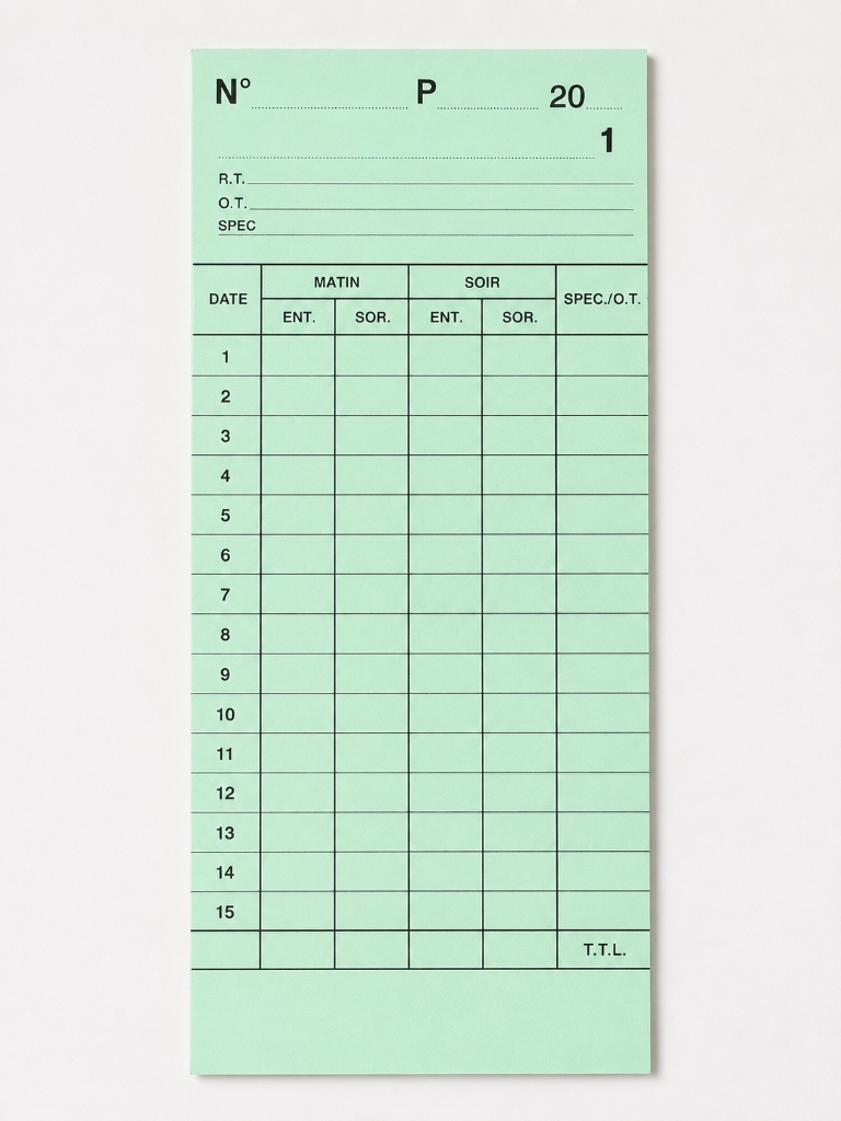Fiche de pointage
